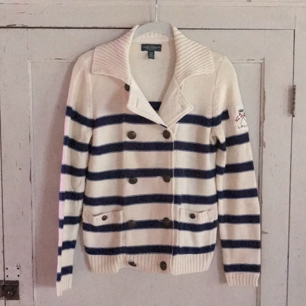 Lauren Jeans Co. Double Breasted Nautical Sweater